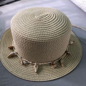 Conch Decor Straw Hat